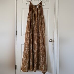 NWT RW&CO. Rust Brown Printed Maxi Tent Dress